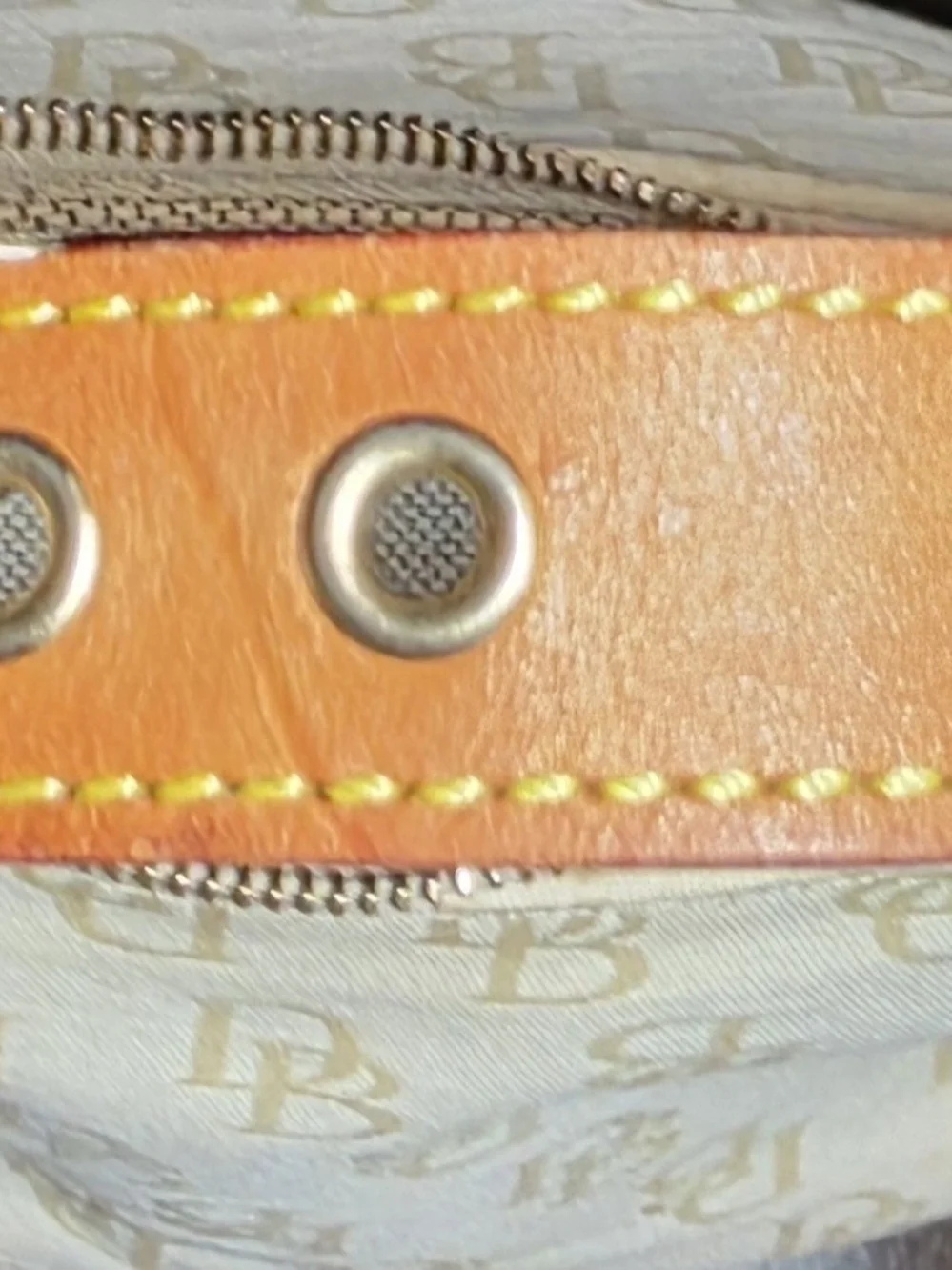 Vintage Y2K Dooney & Bourke Signature DB Monogram Hobo Shoulder Bag Cream